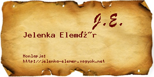 Jelenka Elemér névjegykártya