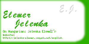 elemer jelenka business card